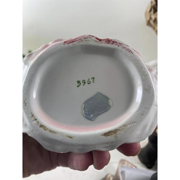 Vintage Lefton 3697 Bloomer Girl Sugar Jam Jar with Lid Ceramic Figurine - Picture 4 of 8